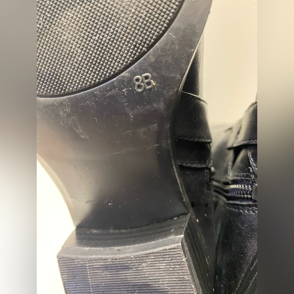 Ralph Lauren Riding Boot Margarite Women's Sz 8 B Black Leather Zip Knee High - Picture 11 of 15